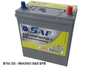 Batteria Auto 12V B19J 40AH 400A 187X127X220 Linea Asia/Japan Start&Stop EFB